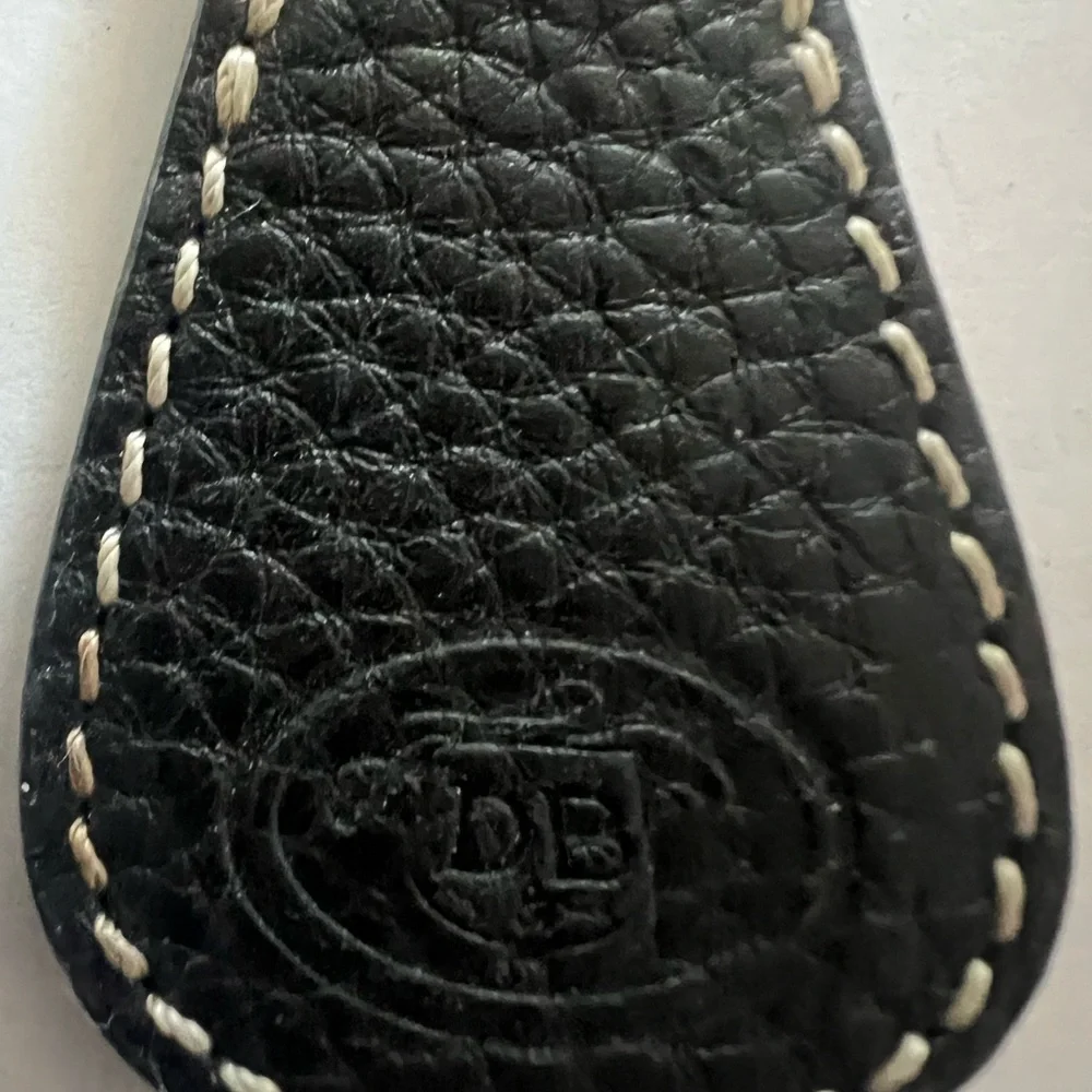 Black DOONEY & BOURKE Leather Key Fob with Embossed DB Logo